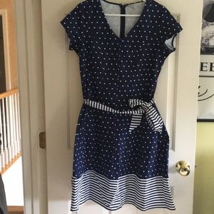 Blue polkadot dress